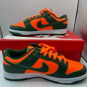 Nike Dunk Low Miami Hurricanes Green/Orange 2022 Size 9 Nike Dunk Low Retro  main image 4